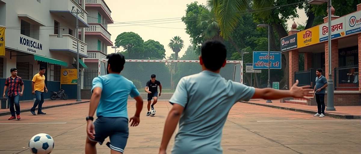 Kukatpally Kickers Gameplay Screenshot In-game screenshot of Kukatpally Kickers showing street football match with Indian players